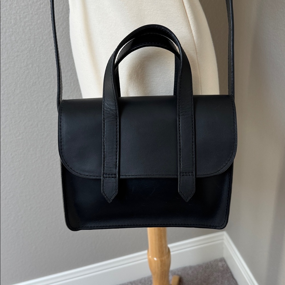 Able leather black saddle heritage crossbody bag NEW